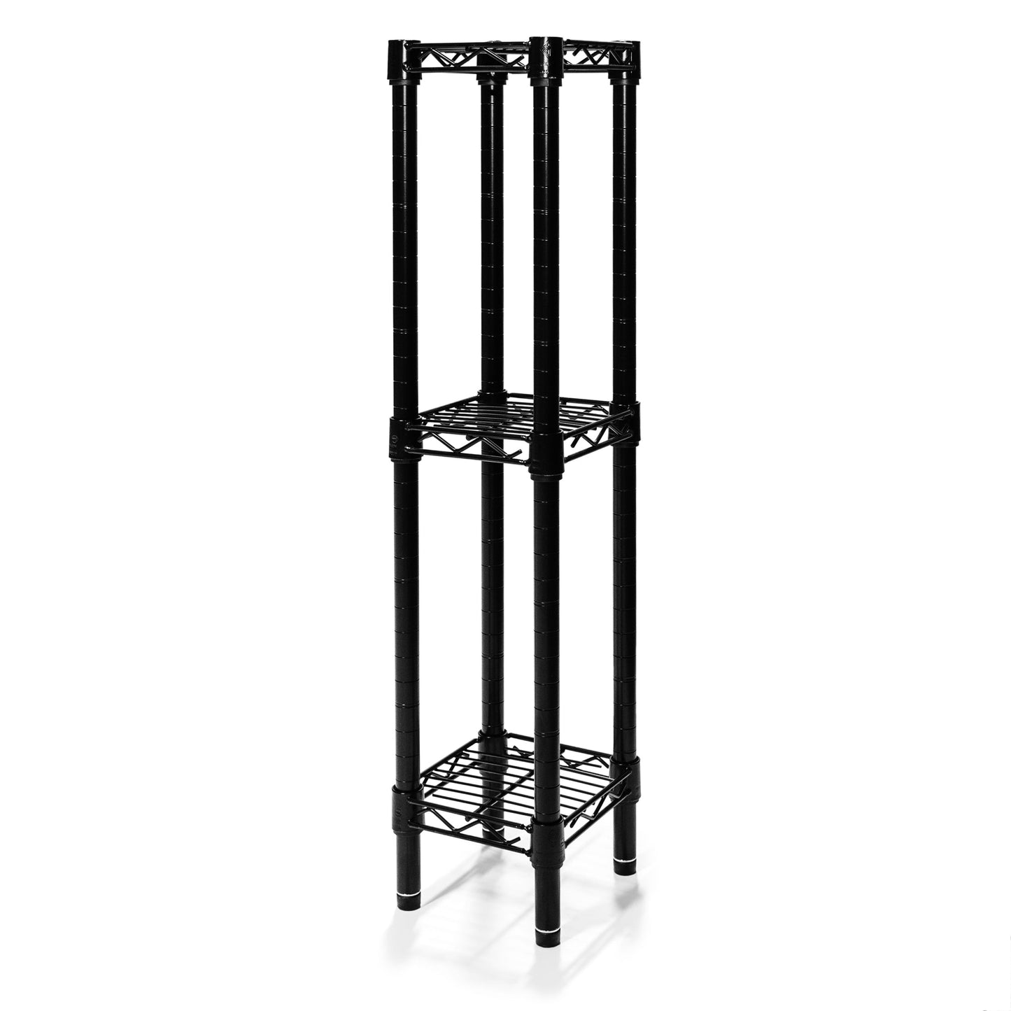 8"d x 34"h Black Wire Shelving w/ 3 Shelves