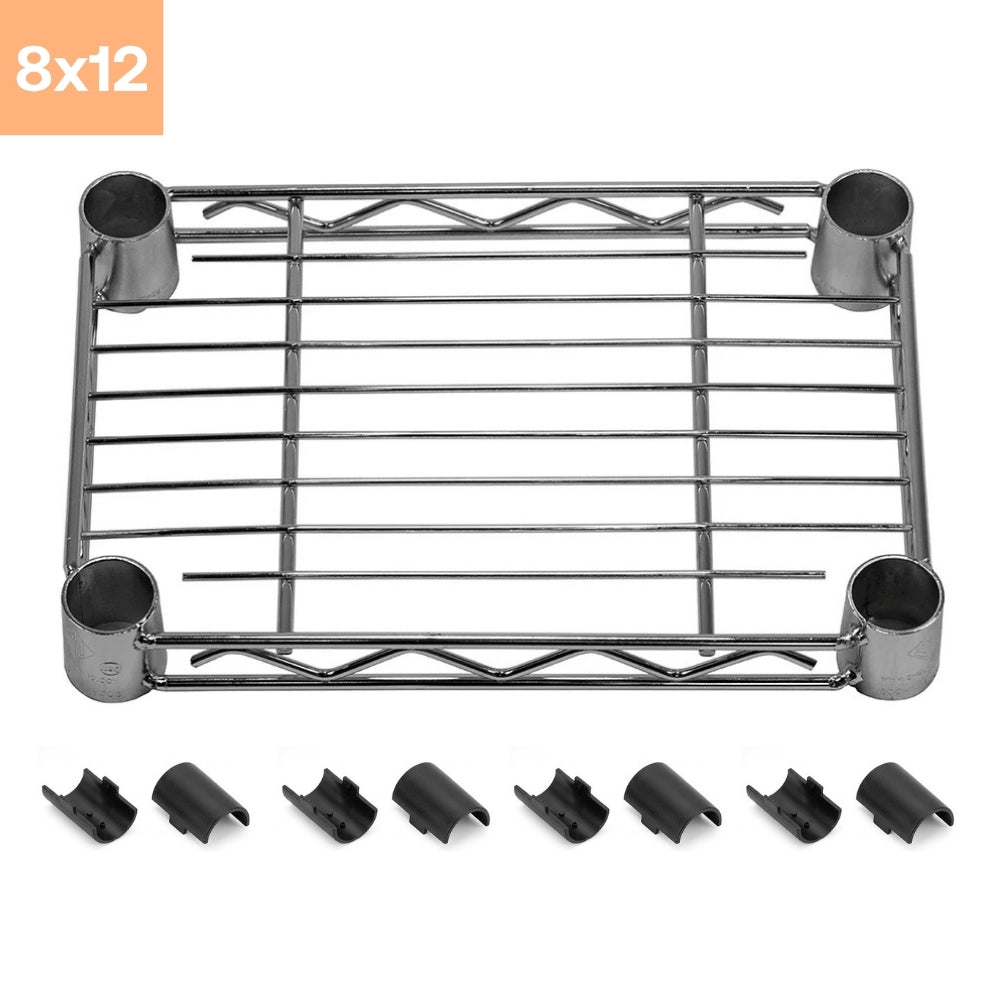 8"d x 12"w Chrome Wire Shelving w/ 5 Shelves