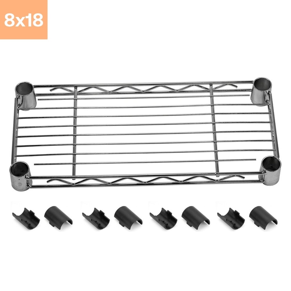8"d x 18"w Chrome Wire Shelving w/ 5 Shelves
