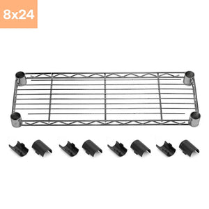 8"d x 24"w Chrome Wire Shelving w/ 5 Shelves
