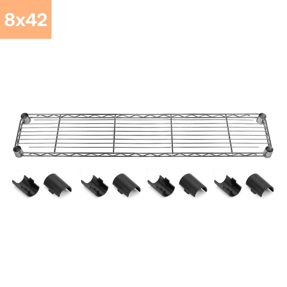 8"d x 42"w Chrome Wire Shelving w/ 5 Shelves