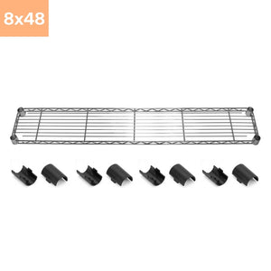 8"d x 48"w Chrome Wire Shelving w/ 5 Shelves