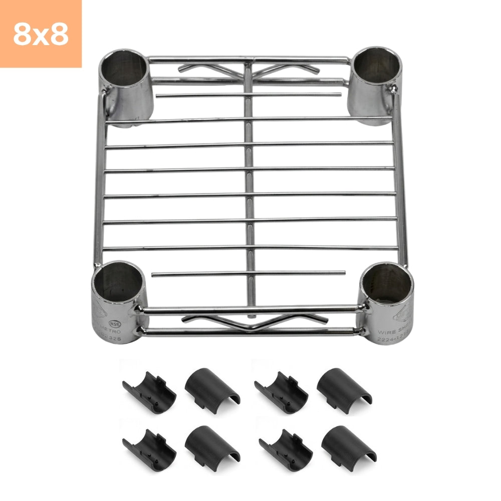 8"d x 8"w Chrome Wire Shelving w/ 5 Shelves