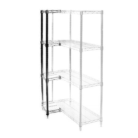 Wire shelving unit with four shelves