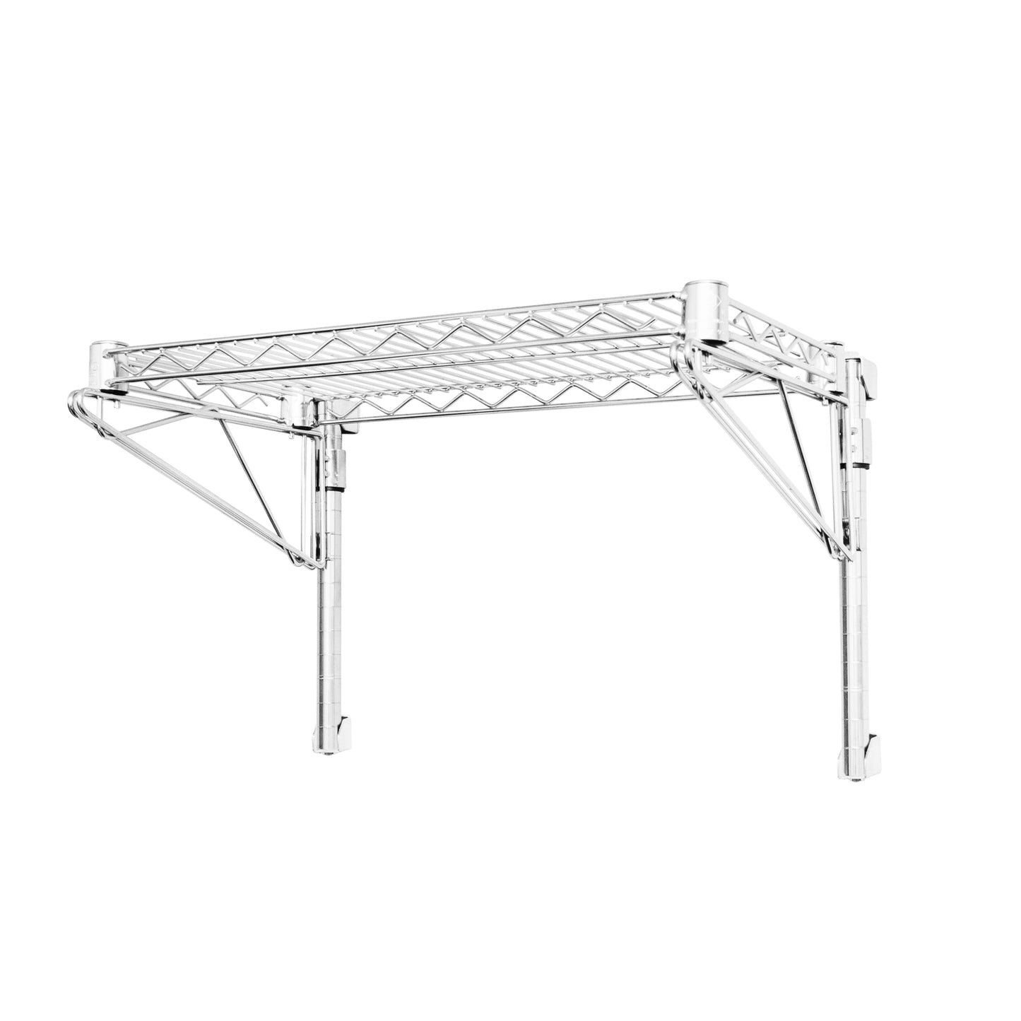 8"d Wall-Mounted Wire Shelving w/ 1 Shelf