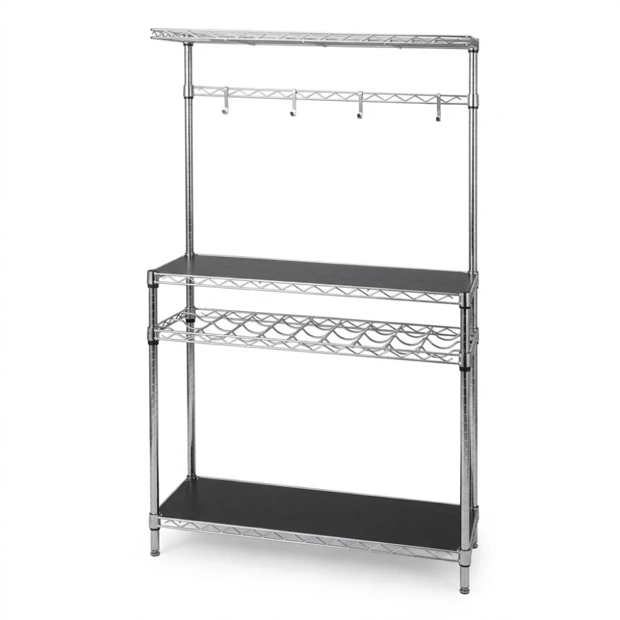 Baker's Rack with Wine Storage - 14"d x 24"w x 64"h