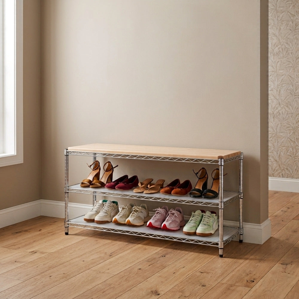 Bench with Shoe Rack