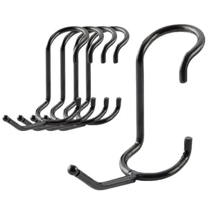 5-pack of 2-inch black powder-coated steel all-purpose post hooks for 1-inch diameter wire shelving posts.