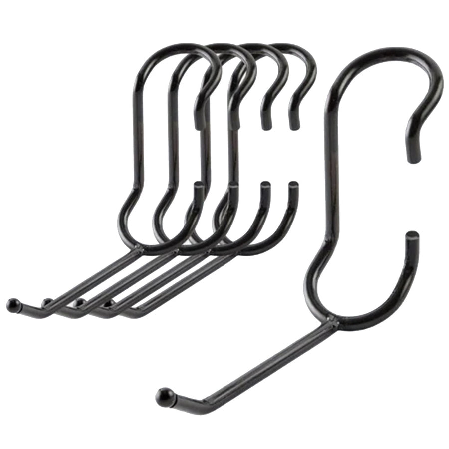 5-pack of 4-inch black powder-coated steel all-purpose post hooks for 1-inch diameter wire shelving posts.