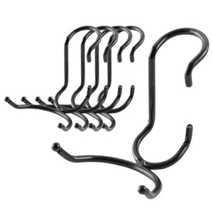 5-pack of black powder-coated steel C-style post hooks for 1-inch diameter wire shelving posts.