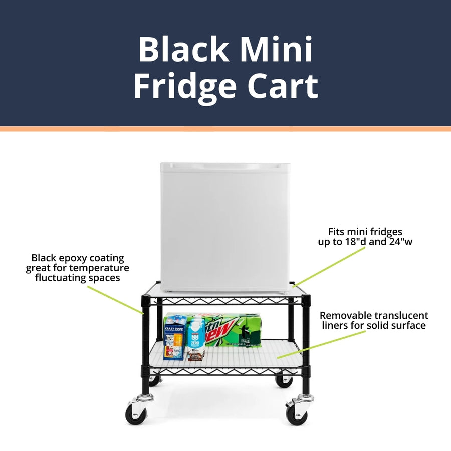 Black Mini Fridge Cart