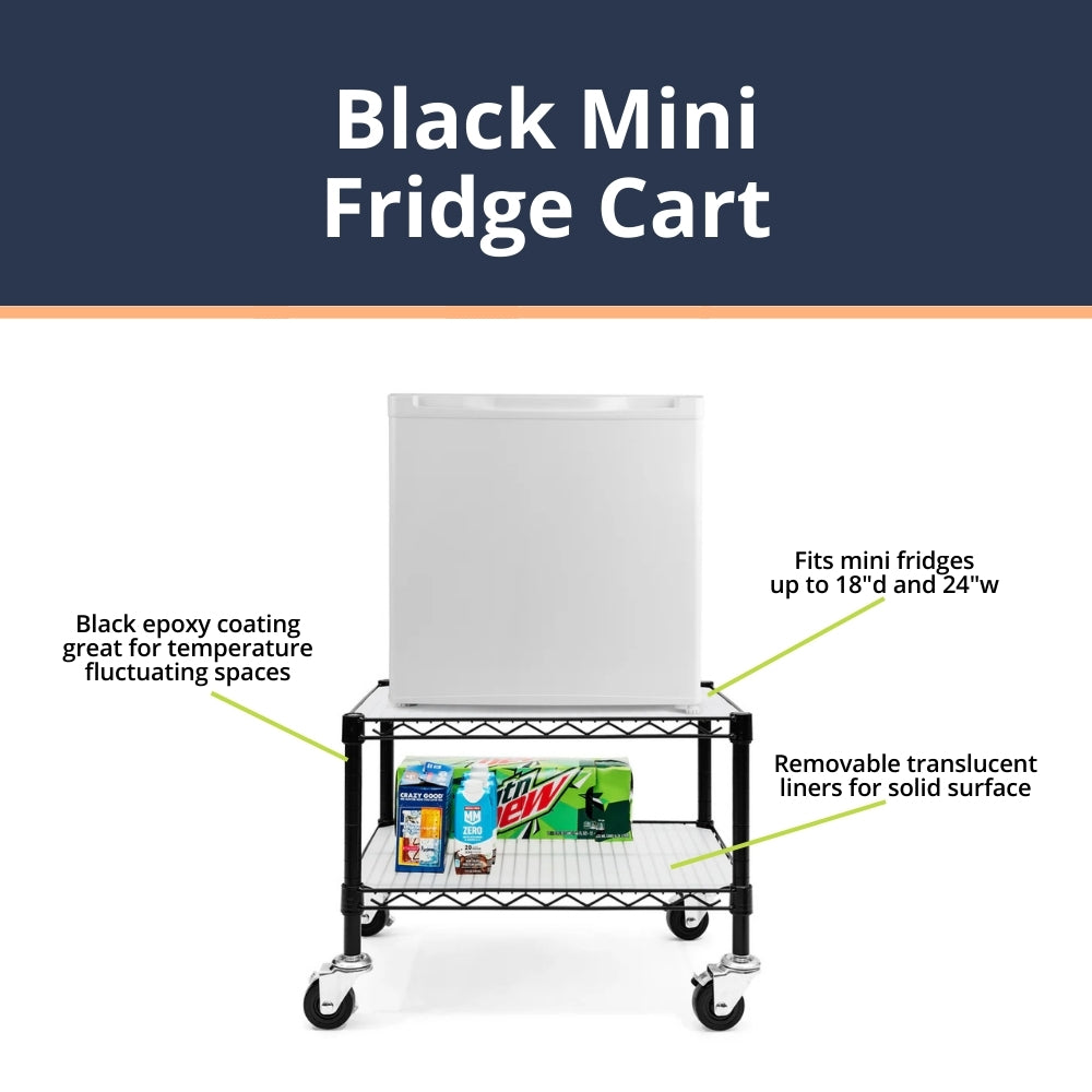 Black Mini Fridge Cart