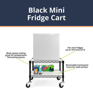Black Mini Fridge Cart