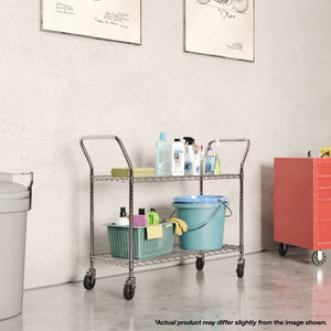 24"d 2-Shelf Chrome Wire Utility Carts