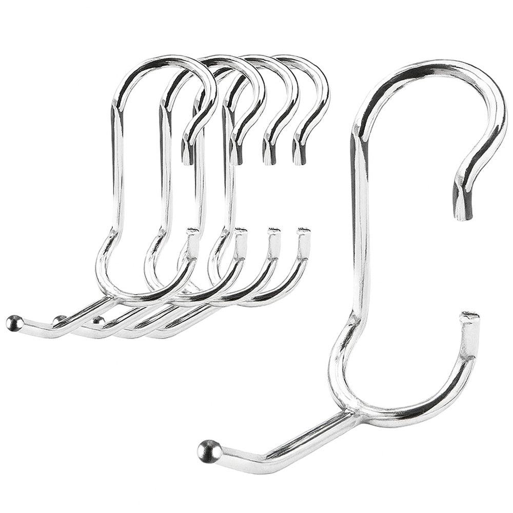5-pack of 2-inch chrome-plated steel all-purpose post hooks for 1-inch diameter wire shelving posts.