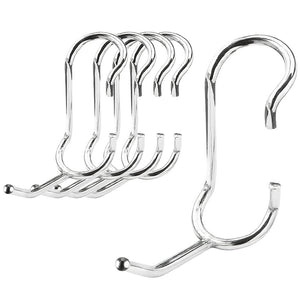 5-pack of 2-inch chrome-plated steel all-purpose post hooks for 1-inch diameter wire shelving posts.