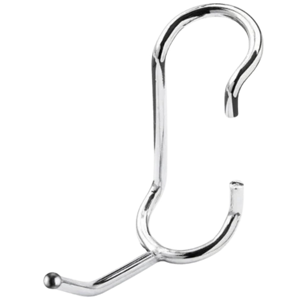 2-inch chrome-plated steel all-purpose post hook for 1-inch diameter wire shelving posts.