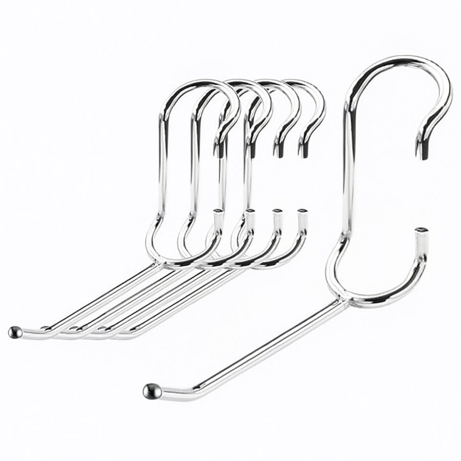 5-pack of 4-inch chrome-plated steel all-purpose post hooks for 1-inch diameter wire shelving posts.