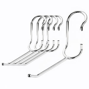 5-pack of 4-inch chrome-plated steel all-purpose post hooks for 1-inch diameter wire shelving posts.