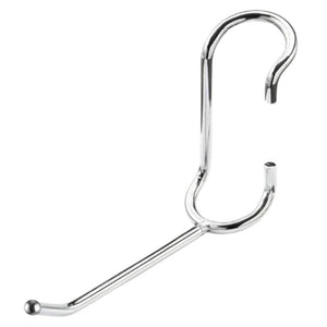 4-inch chrome-plated steel all-purpose post hook for 1-inch diameter wire shelving posts.