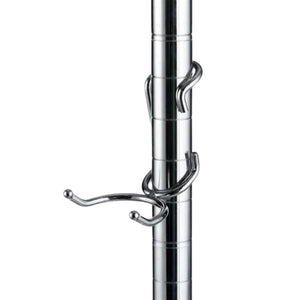 Chrome-plated steel C-style post hook mounted on a 1-inch diameter chrome wire shelving post.