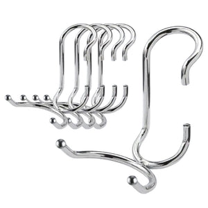 5-pack of chrome-plated steel C-style post hooks for 1-inch diameter wire shelving posts.