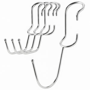 5-pack of chrome-plated steel J-style post hooks for 1-inch diameter wire shelving posts.
