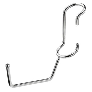 Chrome-plated steel utility hanger post hook for 1-inch diameter wire shelving posts.