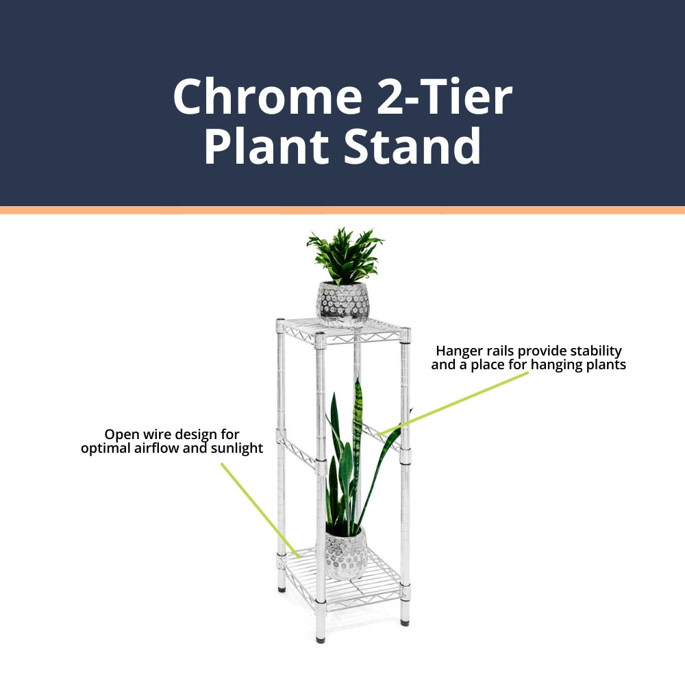 Chrome 2-Tier Plant Stand