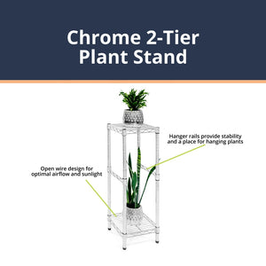 Chrome 2-Tier Plant Stand