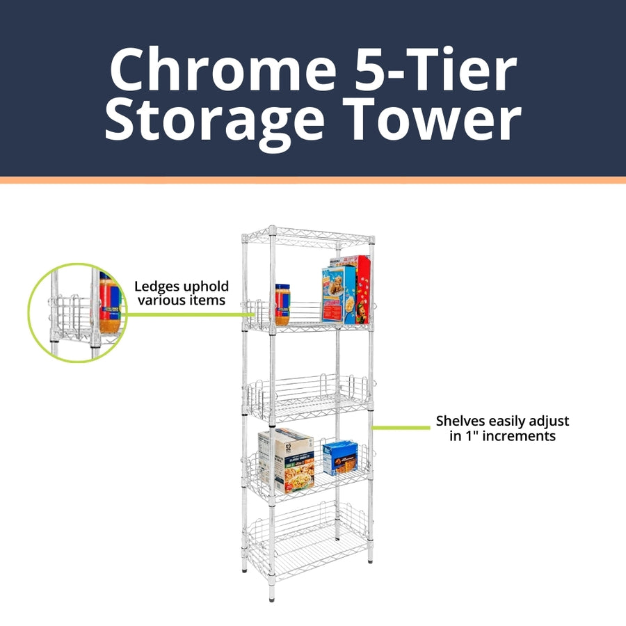 Chrome 5-Tier Storage Tower