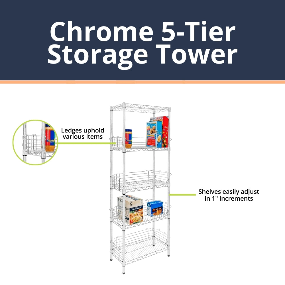 Chrome 5-Tier Storage Tower