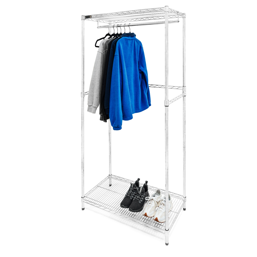Wire Closet Shelving w/ Lower Shelf - 18"d x 72"h