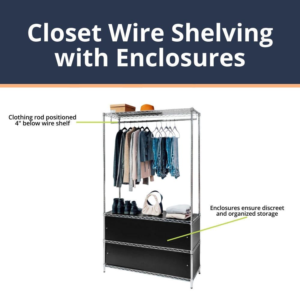 Closet Wire Shelving with Enclosures