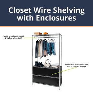 Closet Wire Shelving with Enclosures