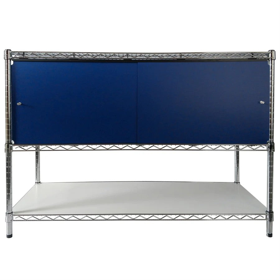 18"d x 60"w x 18"h Sliding Door Wire Shelving Enclosures