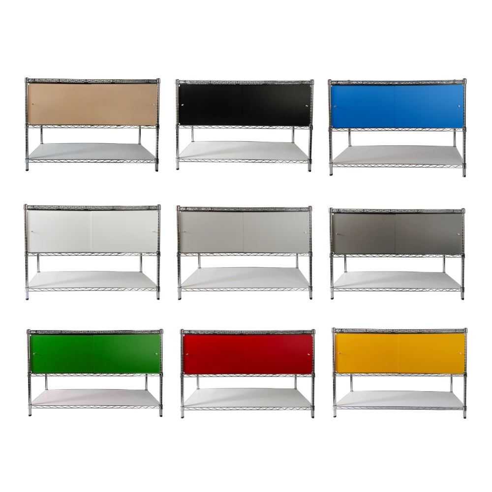 18"d x 48"w x 16"h Sliding Door Wire Shelving Enclosures