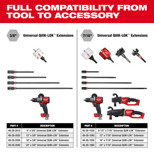 Milwaukee 18" x 3/8" Universal QUIK-LOK™ Extension (48-28-2030)