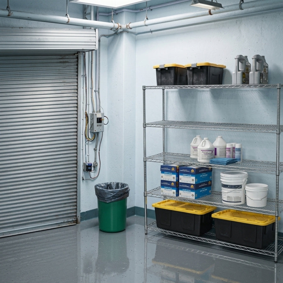 18"d x 48"w Chrome Wire Shelving w/ 5 Shelves