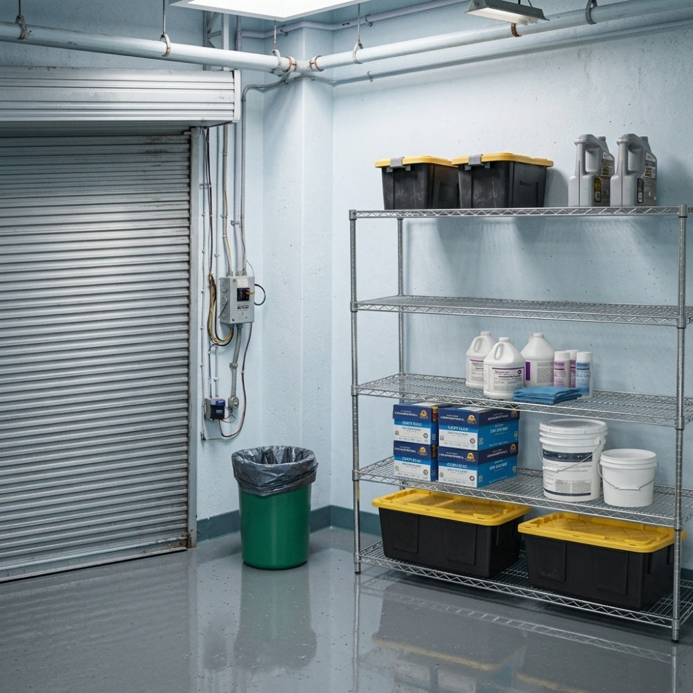 18"d x 48"w Chrome Wire Shelving w/ 5 Shelves