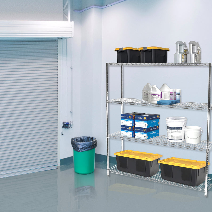 21"d x 60"w Chrome Wire Shelving w/ 4 Shelves