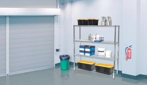21"d x 60"w Chrome Wire Shelving w/ 4 Shelves