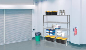 21"d x 72"w Chrome Wire Shelving w/ 5 Shelves