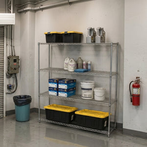21"d x 48"w Chrome Wire Shelving w/ 4 Shelves