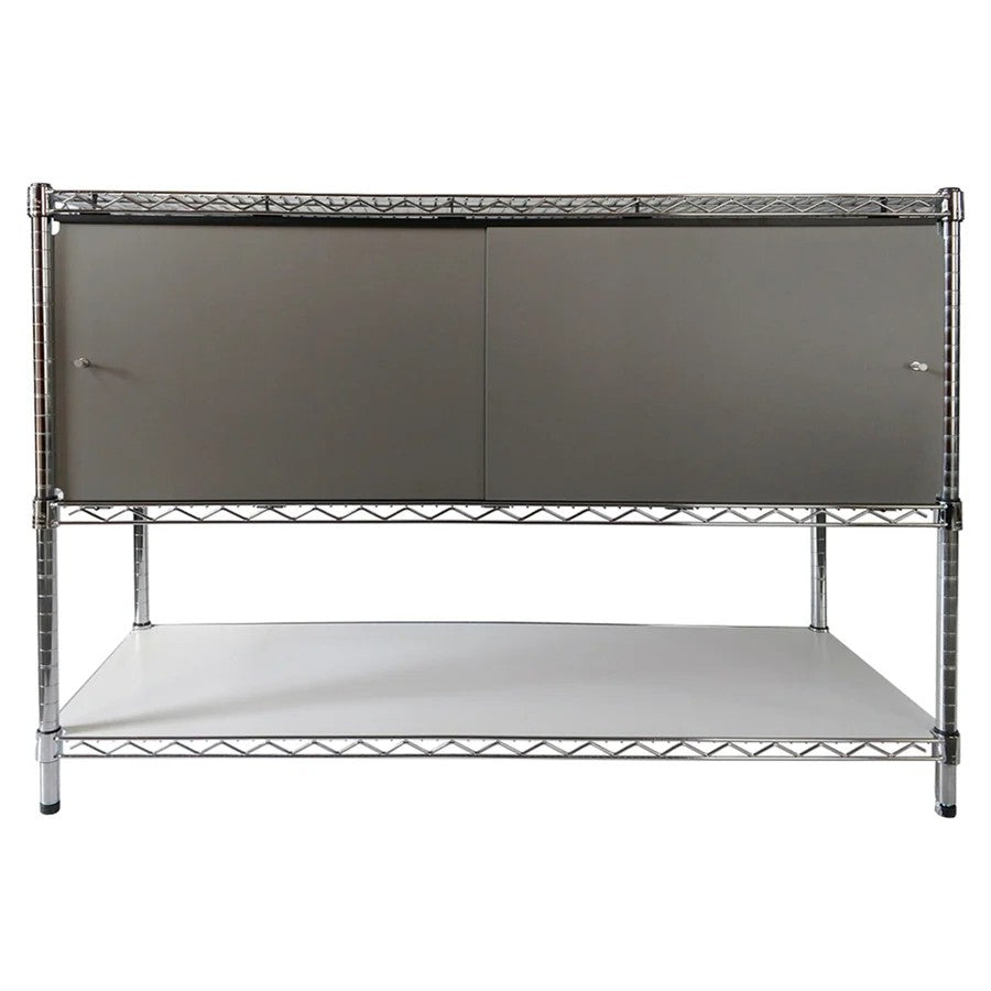 18"d x 48"w x 16"h Sliding Door Wire Shelving Enclosures