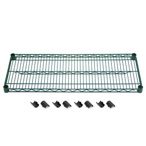 Green Wire Shelves with Shelf Clips