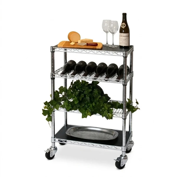 Kitchen Cart with Wine Rack - 14