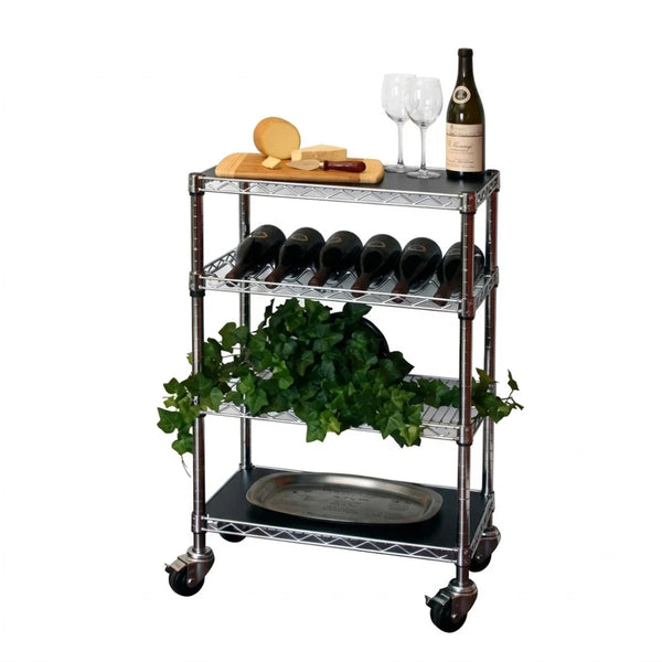 Kitchen Cart with Wine Rack - 14