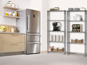 8"d x 30"w Chrome Wire Shelving w/ 5 Shelves