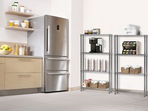 8"d x 30"w Chrome Wire Shelving w/ 4 Shelves